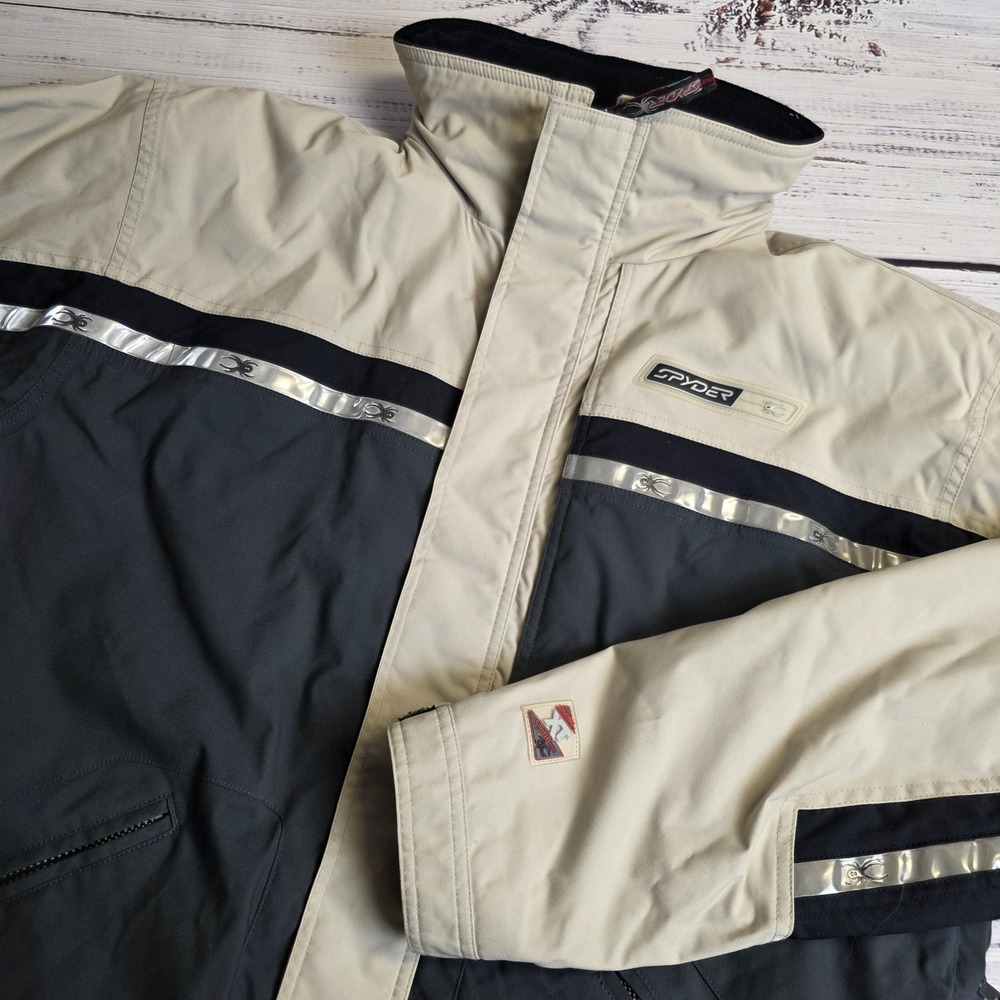 Spyder Xt Men's XL Softshell Jacket Ski‎ Snowboard 5,000mm Tan Hooded Thinsulate